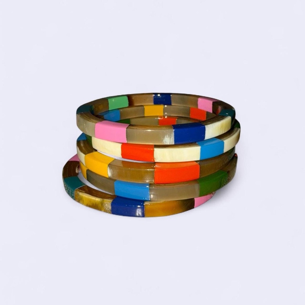 Multicolored Acrylic Bangles - Picture 2 of 7